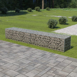 vidaXL - Schanskorfmuur - met - deksels - 300x50x50 - cm - gegalvaniseerd - staal