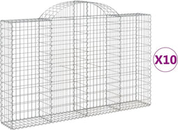 vidaXL - Schanskorven - 10 - st - gewelfd - 200x30x120/140 - cm - ijzer
