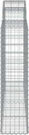vidaXL - Schanskorven - 10 - st - gewelfd - 200x30x120/140 - cm - ijzer