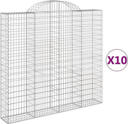 vidaXL - Schanskorven - 10 - st - gewelfd - 200x30x180/200 - cm - ijzer