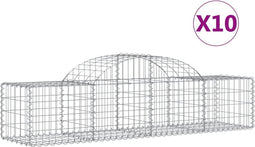 vidaXL - Schanskorven - 10 - st - gewelfd - 200x50x40/60 - cm - gegalvaniseerd - ijzer