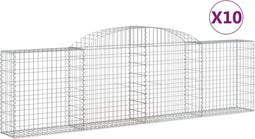vidaXL - Schanskorven - 10 - st - gewelfd - 300x30x80/100 - cm - ijzer