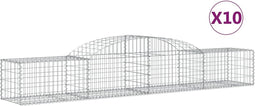 vidaXL - Schanskorven - 10 - st - gewelfd - 300x50x40/60 - cm - gegalvaniseerd - ijzer