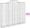 vidaXL - Schanskorven - 11 - st - gewelfd - 200x30x160/180 - cm - ijzer