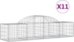 vidaXL - Schanskorven - 11 - st - gewelfd - 200x50x40/60 - cm - gegalvaniseerd - ijzer