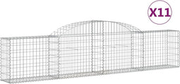 vidaXL - Schanskorven - 11 - st - gewelfd - 300x30x60/80 - cm - gegalvaniseerd - ijzer