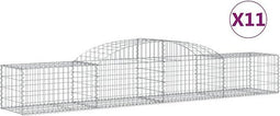 vidaXL - Schanskorven - 11 - st - gewelfd - 300x50x40/60 - cm - gegalvaniseerd - ijzer