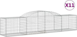 vidaXL - Schanskorven - 11 - st - gewelfd - 300x50x60/80 - cm - gegalvaniseerd - ijzer