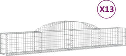 vidaXL - Schanskorven - 13 - st - gewelfd - 300x30x40/60 - cm - gegalvaniseerd - ijzer