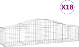 vidaXL - Schanskorven - 18 - st - gewelfd - 200x50x40/60 - cm - gegalvaniseerd - ijzer