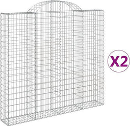 vidaXL - Schanskorven - 2 - st - gewelfd - 200x30x180/200 - cm - ijzer