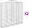 vidaXL - Schanskorven - 2 - st - gewelfd - 200x30x180/200 - cm - ijzer