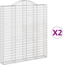 vidaXL - Schanskorven - 2 - st - gewelfd - 200x30x220/240 - cm - ijzer
