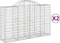 vidaXL - Schanskorven - 2 - st - gewelfd - 200x50x120/140 - cm - ijzer