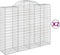 vidaXL - Schanskorven - 2 - st - gewelfd - 200x50x160/180 - cm - ijzer