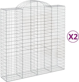 vidaXL - Schanskorven - 2 - st - gewelfd - 200x50x200/220 - cm - ijzer
