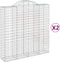 vidaXL - Schanskorven - 2 - st - gewelfd - 200x50x200/220 - cm - ijzer