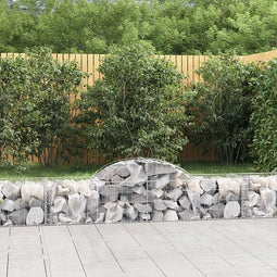 vidaXL - Schanskorven - 2 - st - gewelfd - 200x50x40/60 - cm - gegalvaniseerd - ijzer