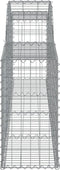 vidaXL - Schanskorven - 2 - st - gewelfd - 300x30x60/80 - cm - gegalvaniseerd - ijzer