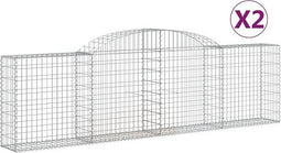 vidaXL - Schanskorven - 2 - st - gewelfd - 300x30x80/100 - cm - gegalvaniseerd - ijzer