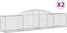 vidaXL - Schanskorven - 2 - st - gewelfd - 300x50x60/80 - cm - gegalvaniseerd - ijzer