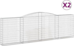 vidaXL - Schanskorven - 2 - st - gewelfd - 400x30x120/140 - cm - ijzer