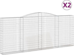 vidaXL - Schanskorven - 2 - st - gewelfd - 400x30x160/180 - cm - ijzer