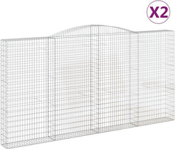 vidaXL - Schanskorven - 2 - st - gewelfd - 400x30x200/220 - cm - ijzer