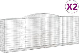 vidaXL - Schanskorven - 2 - st - gewelfd - 400x50x140/160 - cm - ijzer