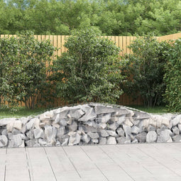 vidaXL - Schanskorven - 2 - st - gewelfd - 400x50x40/60 - cm - ijzer