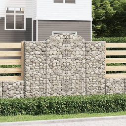 vidaXL - Schanskorven - 3 - st - gewelfd - 200x50x160/180 - cm - ijzer