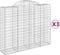 vidaXL - Schanskorven - 3 - st - gewelfd - 200x50x160/180 - cm - ijzer