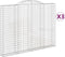 vidaXL - Schanskorven - 3 - st - gewelfd - 300x30x220/240 - cm - ijzer