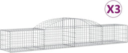 vidaXL - Schanskorven - 3 - st - gewelfd - 300x50x40/60 - cm - gegalvaniseerd - ijzer