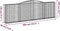 vidaXL - Schanskorven - 3 - st - gewelfd - 400x30x120/140 - cm - ijzer