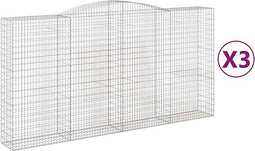 vidaXL - Schanskorven - 3 - st - gewelfd - 400x50x200/220 - cm - ijzer