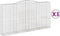 vidaXL - Schanskorven - 3 - st - gewelfd - 400x50x200/220 - cm - ijzer