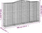 vidaXL - Schanskorven - 3 - st - gewelfd - 400x50x220/240 - cm - ijzer