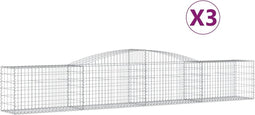 vidaXL - Schanskorven - 3 - st - gewelfd - 400x50x60/80 - cm - gegalvaniseerd - ijzer