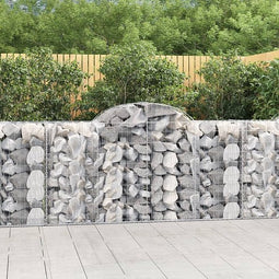 vidaXL - Schanskorven - 4 - st - gewelfd - 200x50x100/120 - cm - ijzer