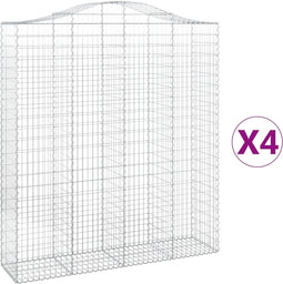 vidaXL - Schanskorven - 4 - st - gewelfd - 200x50x220/240 - cm - ijzer