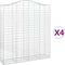 vidaXL - Schanskorven - 4 - st - gewelfd - 200x50x220/240 - cm - ijzer