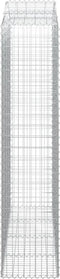 vidaXL - Schanskorven - 4 - st - gewelfd - 200x50x220/240 - cm - ijzer