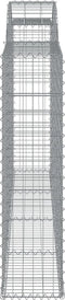 vidaXL - Schanskorven - 4 - st - gewelfd - 300x30x120/140 - cm - ijzer