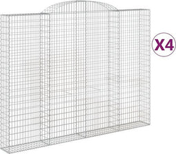 vidaXL - Schanskorven - 4 - st - gewelfd - 300x30x220/240 - cm - ijzer