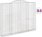 vidaXL - Schanskorven - 4 - st - gewelfd - 300x30x220/240 - cm - ijzer
