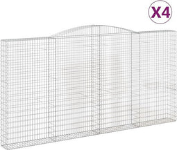 vidaXL - Schanskorven - 4 - st - gewelfd - 400x30x200/220 - cm - ijzer