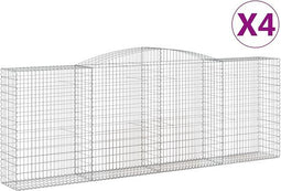 vidaXL - Schanskorven - 4 - st - gewelfd - 400x50x140/160 - cm - ijzer
