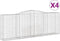 vidaXL - Schanskorven - 4 - st - gewelfd - 400x50x140/160 - cm - ijzer