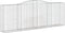 vidaXL - Schanskorven - 4 - st - gewelfd - 400x50x140/160 - cm - ijzer